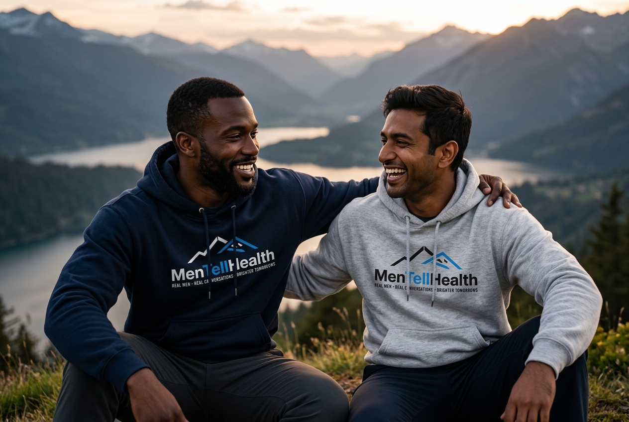 MenTellHealth hoodie — Navy & Grey